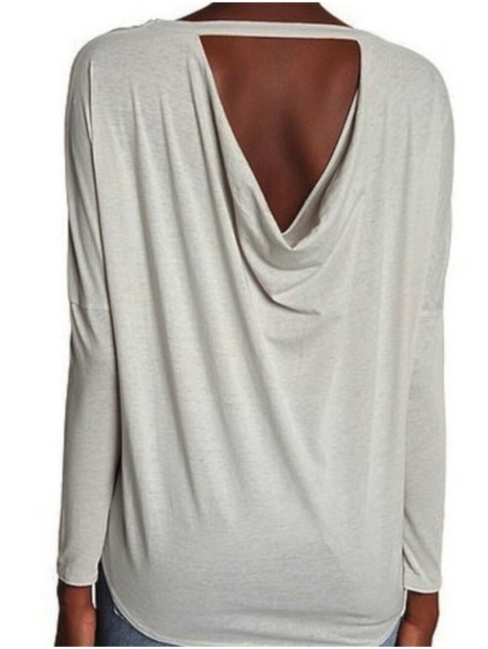 Chaser blooming cow skull graphic drape back long sleeve top boho medium NWT - Picture 2 of 8